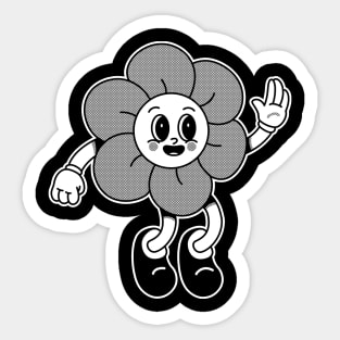 Flower Vintgae Mascot Black and White Ed. Sticker